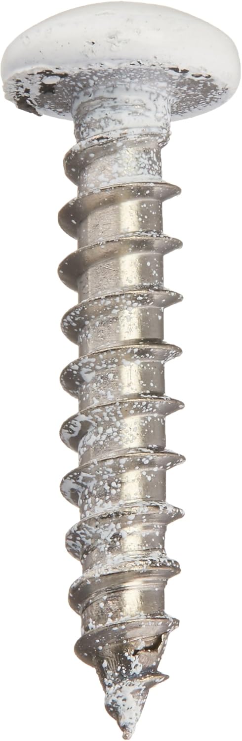 White Phillips Pan Sheet Metal Screws