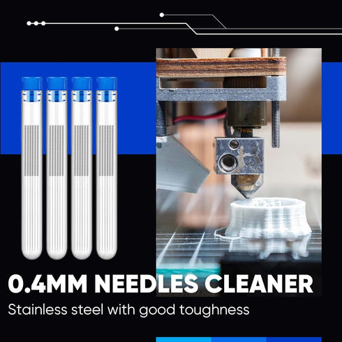 48 Pieces 3D Printer Nozzle Cleaning Kit, 0.4 mm Stainless Steel Needles for 3D Printer Accessory