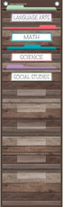 Teacher Created Resources Dark Wood 10 Pocket File Storage Pocket Chart (14" x 58")