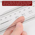 Film Flexible Ruler 60cm, 0.1mm Scale with R Angle & Width Lines, PET Plastic Folding Straight Ruler Measuring Tool