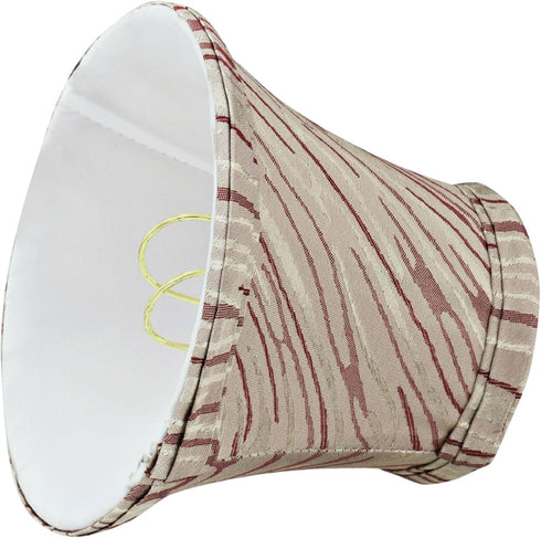 Aspen Creative 30006, 3" 5" 4" Set 1 Bell Clip-On Chandelier Lamp Shade, Grey and Red Striping, Top x Bottom x Slant