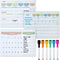 Okuna Outpost Magnetic Dry Erase Board, 12 x 9 in, Weekly Planner with 6 Magnetic Pens for Kitchen, Students