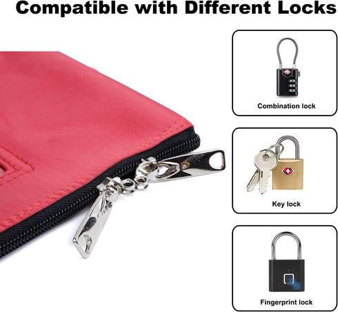 Lockable Bank Deposit Bag with Upgraded Zipper, Multi-Purpose Storage Zipper Pouch in Dark Blue
