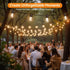 Adirxon 30FT Dimmable S14 Bulbs IP44 LED Outdoor String Lights Shatterproof Weatherproof Hanging Lights for Small Patio