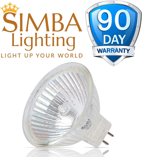 Simba Lighting Halogen MR16 20W 12V Light Bulbs (10 Pack) for Landscape, Track Lights, Fiber Optics, Desk Lamps, BAB C