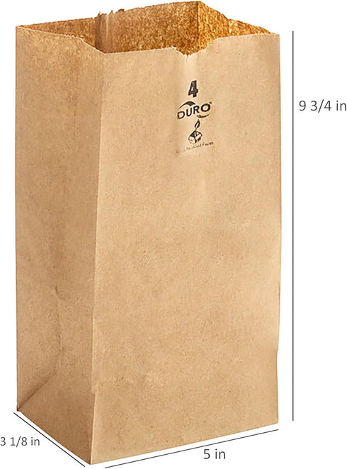 (500ct, 4 lb) Kraft Paper Bags FSC - MADE IN USA
