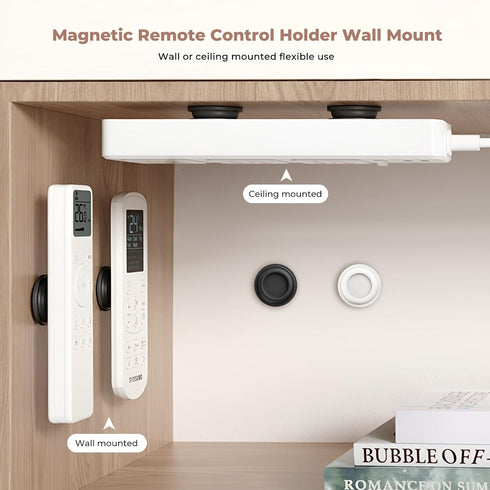 UMUST 4Pcs Magnetic Remote Control Holder, Upgrades Silicone Wall Mount Self-Adhesive Remote Control Stand, Organizer