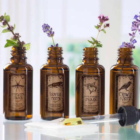 Zonon 120 Pieces Halloween Apothecary Stickers, Potions Dark Aesthetic Bottle Medicine Stickers, Bottle Labels