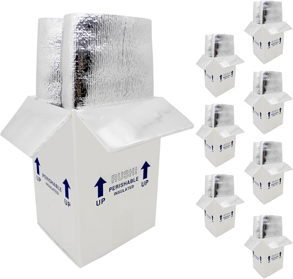 ELAZEKES 7x6x10 Small Insulated Shipping Boxes for Frozen Food, 8 Pack Double Insulated