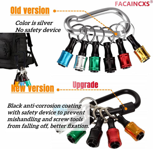 Bit Holder 1/4 inch Hex Shank Screwdriver Extension Bar, Keychain Screw Adapter, 6PCS-B