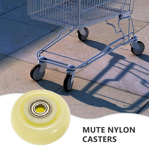 3-inch PRETYZOOM Heavy Duty Nylon Silent Cart Caster Wheel with Ball Bearing, Wear-Resistant Industrial Pulley