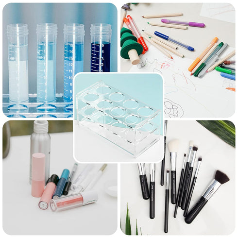 8 Holes Test Tube Rack, Transparent Acrylic Test Rack for 50ML Test Tubes
