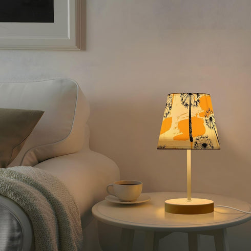 3 ALAZA Table Lamp Dandelion Yellow Flower Bedside Lamp for Bedroom LED Nightstand Desk Lamp with USB Port, Way