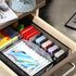Tandefio 3 Pcs Metal Mesh Desk Drawer Organizer Tray, Portable Storage Box with Handle for Office Supplies