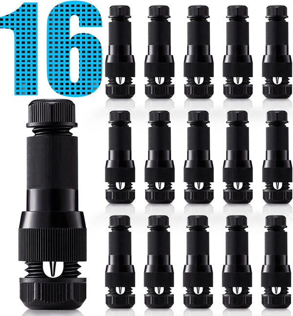 SUNVIE Low Voltage Fastlock Landscape Lighting Wire Connector, 16 Pack for 12-14 Gauge Cable Connectors