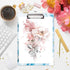 WAVEYU Cute Blue Clipboard, Letter Size with Low Profile Clip, Retractable Key Hole for Hanging Paperboard (Teal Marble)