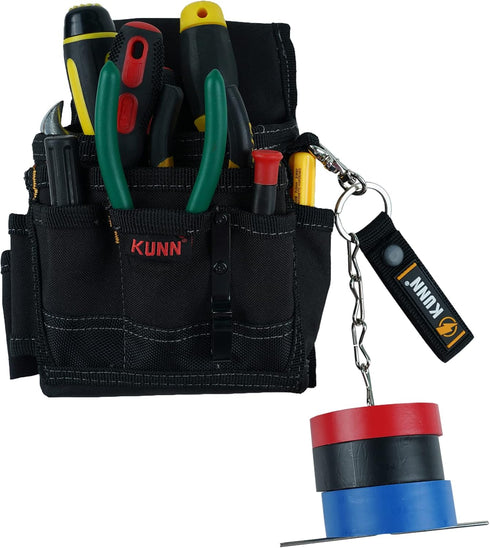 KUNN Electrical Tape Holder, Dual-Use Tape Thong, Enhanced Fast Tape Holder Chain for Tool Belt with Keyring, Snap Loop