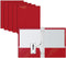 Better Office Products 2 Pocket Glossy RED Paper Folders with Prongs, Letter Size, 25 Pack, High Gloss Red Portfolios