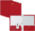 Better Office Products 2 Pocket Glossy RED Paper Folders with Prongs, Letter Size, 25 Pack, High Gloss Red Portfolios