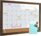 Whiteboard Calendar & Corkboard, 10.5" x 14.5", Rustic Brown Framed Combination Dry Erase White Board & Bulletin Board