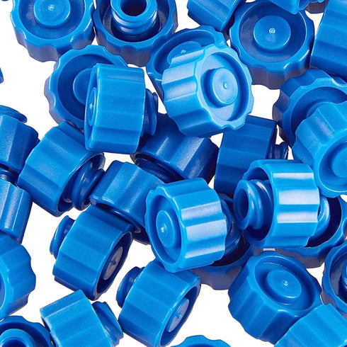 50PCS Simple Syringe Tip Cap Dispensing Tip Cap Syringe Lock Cap Blue Plum Style Plug Convex for Infusion Tube and Laboratory Supply