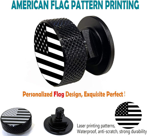 Welding Hood Pipeliner Helmet Fasteners, 1 Pair Black American USA Flag Pattern Aluminum Helmet Replacement Parts