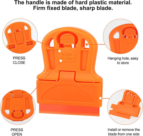 WEGAZ -4 20 Pcs Mini Plastic Razor Blade Scraper Tool-Suitable for Cleaning Windows and Glass Stoves-Equipped