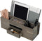 Liry Products Brown Wooden Desktop Organizer with Multiple Compartments, Rack Shelf for Office Supplies