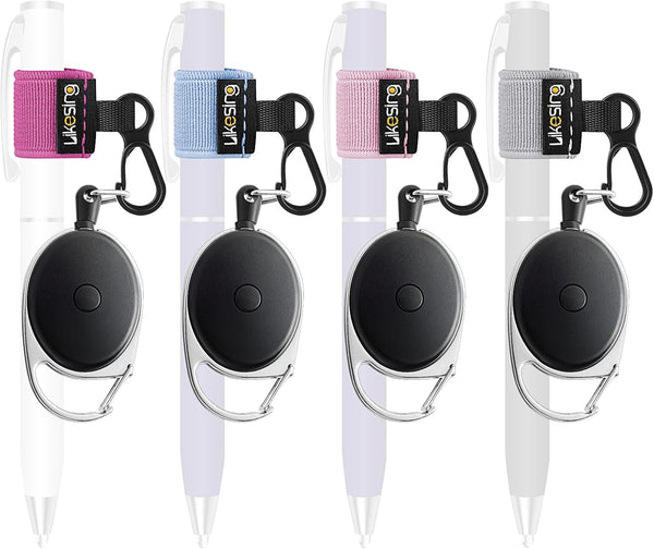 Likesing 4 Retractable Pencil Holder Set, 27.5" Anti-Lost Retractable Pen Holder with