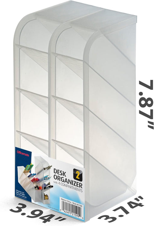 Officemate Desk Organizer, Pen Holder with 8 Compartments, Set of 2