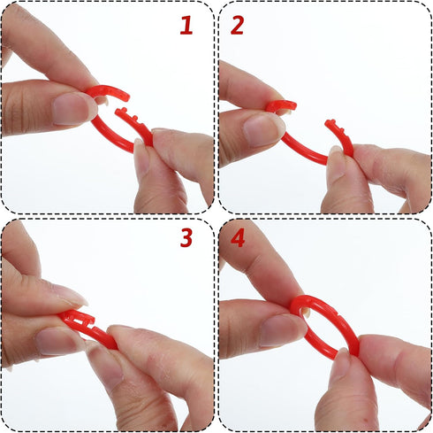 Aysatogc 50Pcs 0.78'' 10 Loose Leaf Binder Rings, Colorful Plastics Loose Leaf Book Rings Small Book Notebook Paper