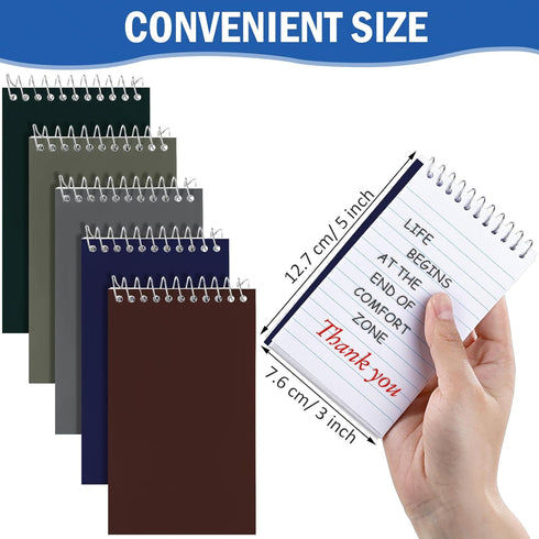 Teling 50 Pieces Spiral Memo Pads Bulk, 3 x 5 Inch Small Note Pads for School Office Home Supplies