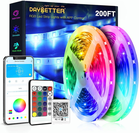 DAYBETTER Led Strip Lights 200 ft (2 Rolls of 100 ft) Ultra