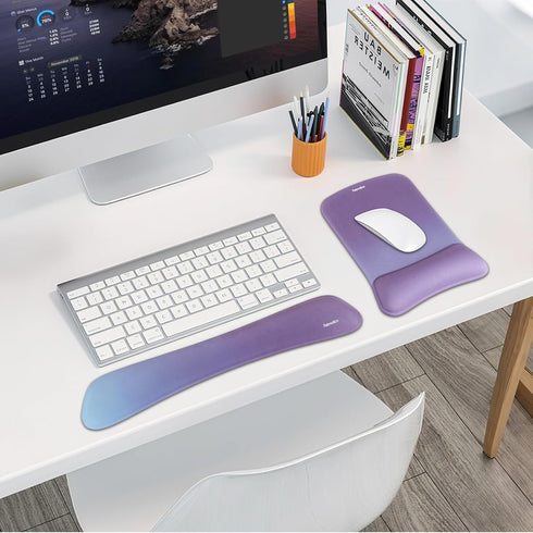 Petmolico 2 Set,Pain Mouse Pad with Wrist Rest - PCS Wrist Rest Support for Ergonomic Mouse Pad & Keyboard