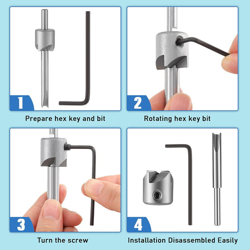 7 Pieces Pen Barrel Trimmer Kit, Trimming System Mill Trimmer Set for Woodworking Pen Kit Preparation