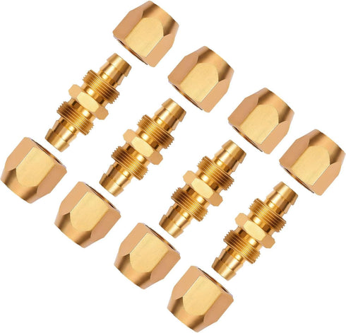 4 Pack Solid Brass HPT Air Reusable Hose Splicer Repair Kit for 1/4-Inch ID Hose