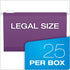 Pendaflex Reinforced Hanging File Folders, Legal Size, Violet, 1/5 Cut, 25/BX (4153 1/5 VIO)
