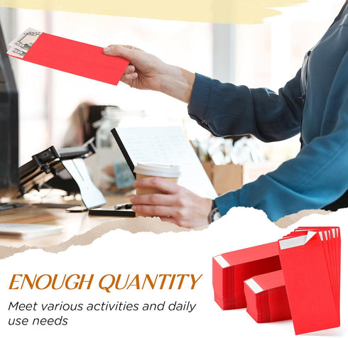 Fulmoon 500 Pcs Christmas Money Envelopes 110 Gsm, 3.5 x 6.5 Inch Gummed Flap for Money Saving Challenge