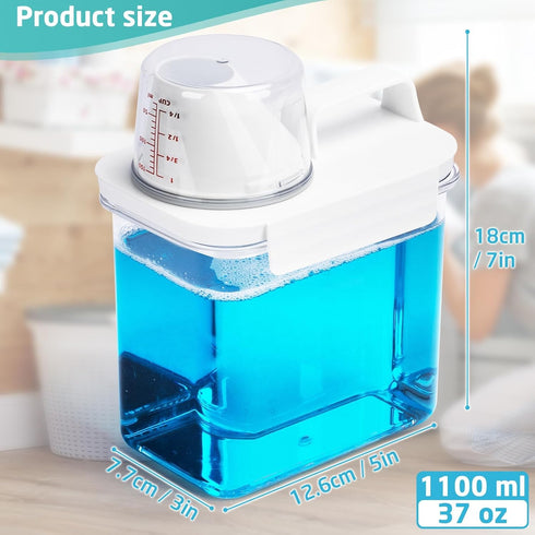 Dispenser-1 Pack, 37 oz 4 Laundry Detergent Detergent Dispenser with Removable Labels, Laundry Soap Dispenser