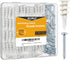KURUI #8 Self Drilling Drywall Anchors, 140PCs Wall Anchors and Screws for Shelf Brackets, 75 Lbs Capacity