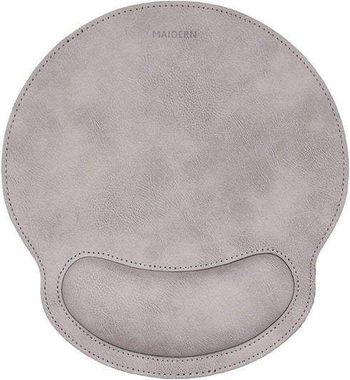 MAIDERN Ergonomic Leather Mouse Pad with Memory Foam Wrist Support, Waterproof Surface, Durable, Relieve Hand Fatigue
