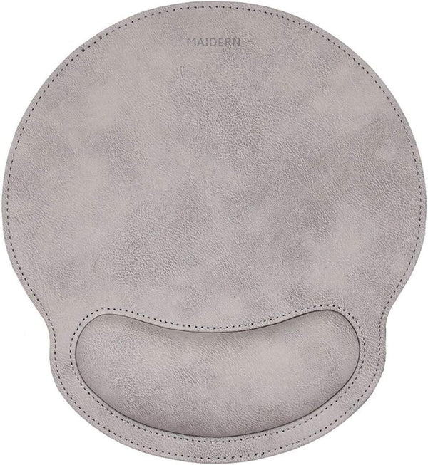 MAIDERN Ergonomic Leather Mouse Pad with Memory Foam Wrist Support, Waterproof Surface, Durable, Relieve Hand Fatigue