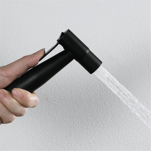 XKHLQLPEF Set Set) Handheld Bidet Sprayer Kit, Black Toilet Bidet Faucet, Wall Mounted Stainless Steel Bathroom Cloth