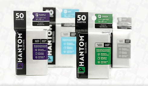 65 100mm: 50 Pack Phantom Sleeves: Pink Size x Glossy Front/Back - - Transparent Protective Card Sleeves for Board