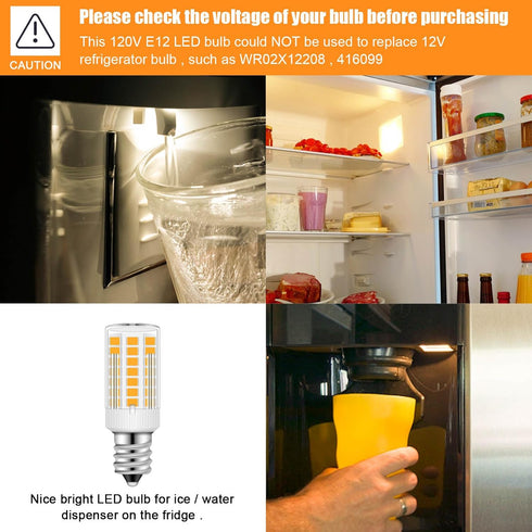 E12 Bulb 3W 25W C7 Bulbs 120V 3000K 5 Pack LED Equivalent to Replacement Frosted Type B Candelabra Base Warm White