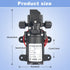 Diaphragm Pump,VerRich 12V Water Pump 70W 6A Intelligent Self Priming Sprayer Pump 6 L/Min 0.9MPA 131 PSI for RV Camper Marine Boat Garden by VerRich