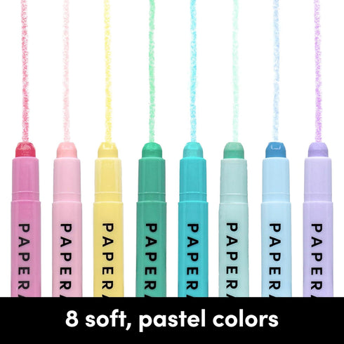 PAPERAGE Gel Highlighters – No Bleed & Smudge Free, Pastel Highlighters, Assorted Colors, 8 Count
