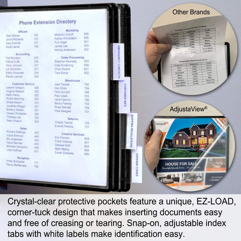 Ultimate Office 10-Pocket Wall Reference Organizer with Easy-Load Pockets, Black Pockets, Mounting Screws
