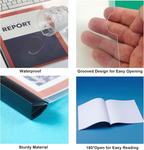 Binditek 100 Pack Clear Report Covers with Sliding Bars, 9mm Sliding Bar File Folder, 50 Sheet Capacity, Letter Size,