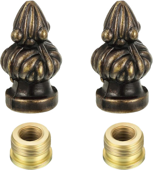 Glveaoui 2Pcs Antique Brass Lamp Cap Knob 1 Pack Lamp Finial Knob Retro